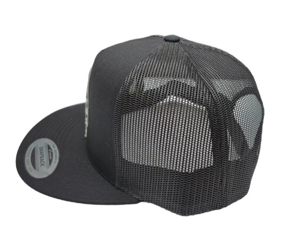 LAZY J BLACK PATCH LOGO - HATS CAP  - BLKBLK4ARR