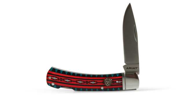 ARIAT RED SOUTHWEST PATTERN 3" - ACC KNIVES  - A710011397