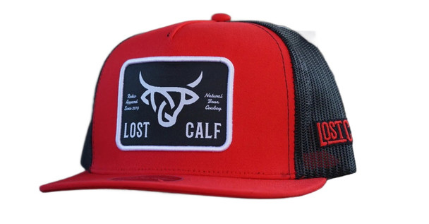 LOST CALF YOUTH 3D LOGO RED BLACK MESH - HATS CAP  - WATUSI PLATE FLAT