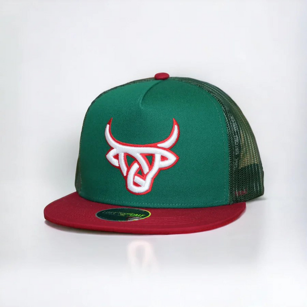 LOST CALF 3D LOGO RED GREEN MESH - HATS CAP  - MX FLAT