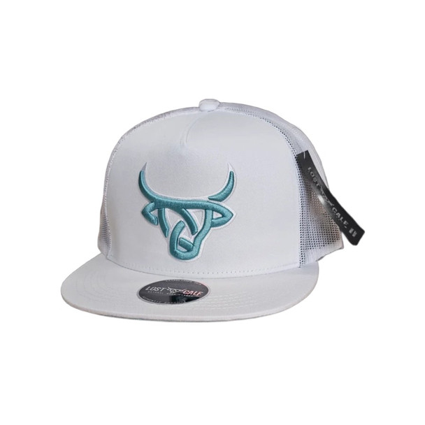LOST CALF 3D LOGO TEAL WHITE MESH - HATS CAP  - FROST FLAT