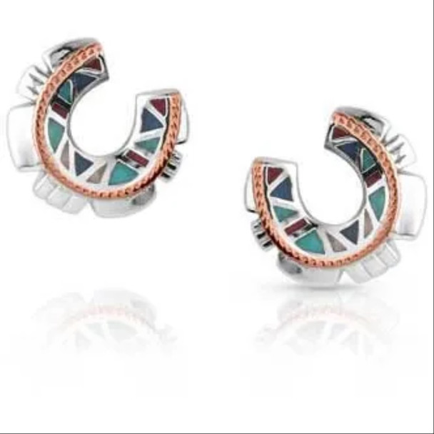 MONTANA SILVERSMITHS WESTERN MOSAIC HORSESHOE - ACCESSORIES JEWELRY EARRINGS - ER5687