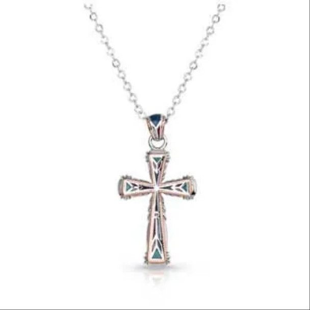 MONTANA SILVERSMITHS WESTERN MOSAIC CROSS - ACCESSORIES JEWELRY NECKLACE - NC5688
