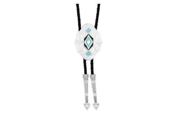 MONTANA SILVERSMITHS AZTEC SILVER SOUTHWST BOLO TIE - ACCESSORIES OTHER  - BT190TQ