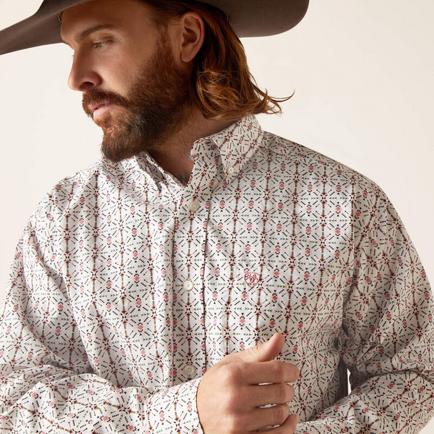 ARIAT EDGAR CLASSIC WHITE PRINT - MENS SHIRT  - 10047188