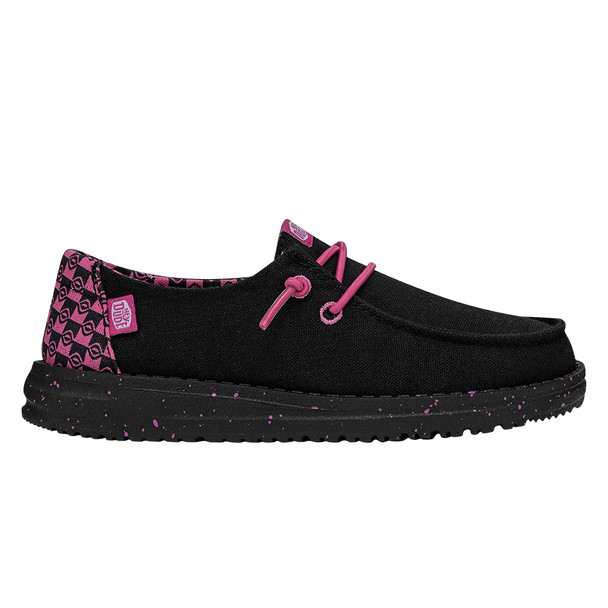 HEY DUDE WENDY YOUTH GEO BLACK HOT PINK - FOOTWEAR KIDS  - 40443-02T