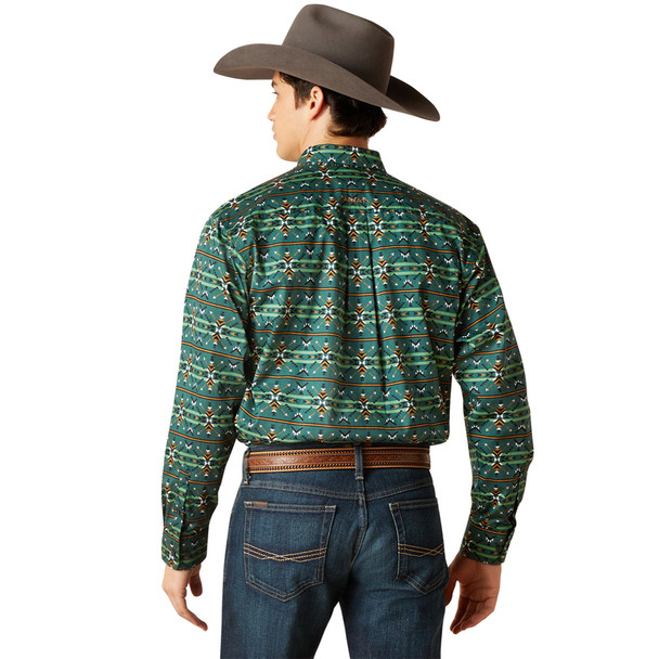 ARIAT EMMANUEL CLASSIC FIT GREEN - MENS SHIRT  - 10047187