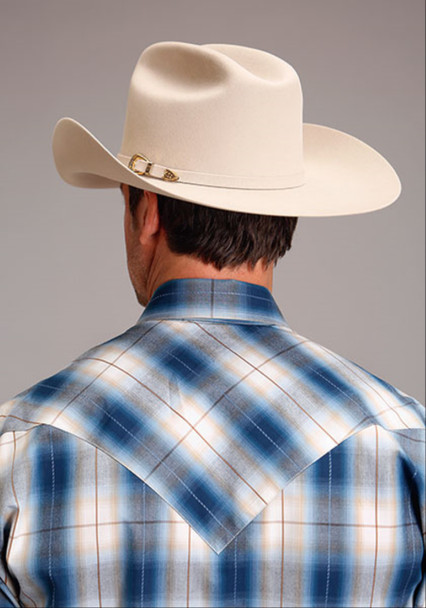 STETSON BLUE RIVER PLAID OMBRE - MENS SHIRT  - 11-001-0478-6009BU