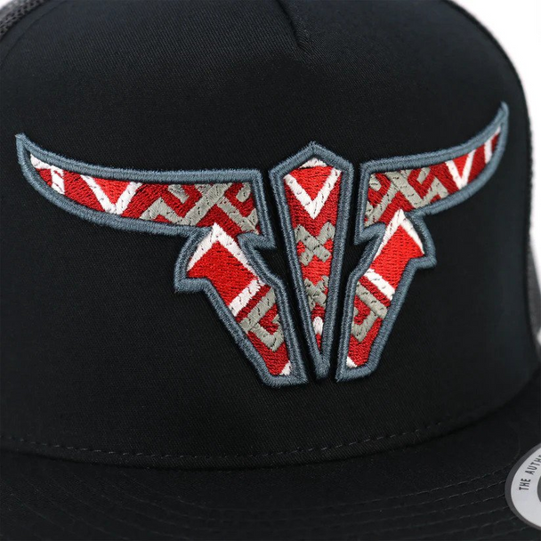 Toro Bull Black Longhorn Trucker - Hats Cap - Aztec Flat