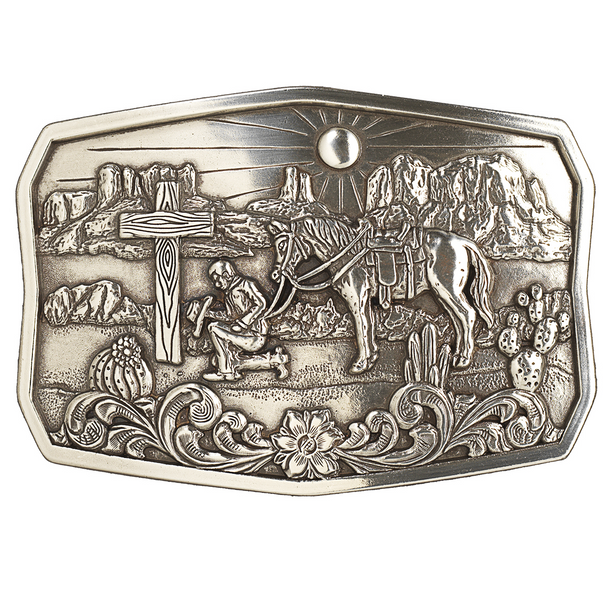 NOCONA PRAYING COWBOY CACTUS - ACC BUCKLE  - 37909