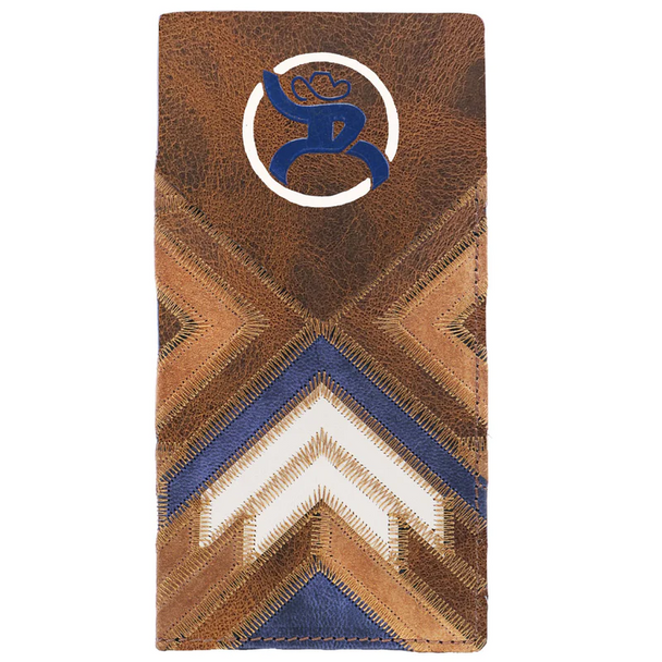 HOOEY BROWN/BLUE & IVORY PATCHWORK - ACCESSORIES WALLET  - RW015-BRTN