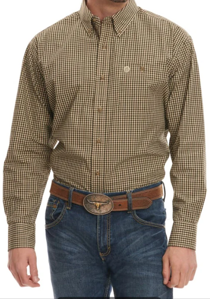 WRANGLER GEORGE STRAIT GREEN PLAID - MENS SHIRT  - 112338095