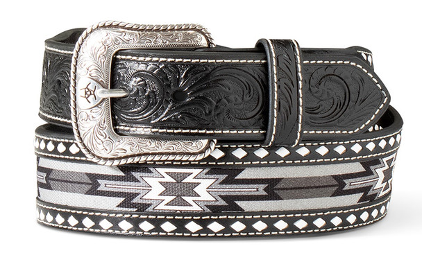 ARIAT SOUTHWESTERN BLACK INLAY - ACCESSORIES BELT MEN - A1041901