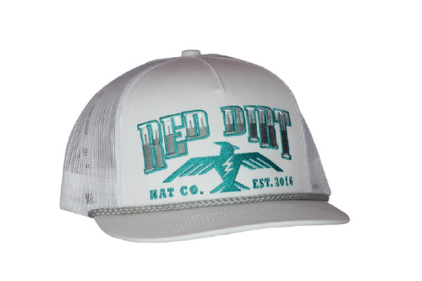 RED DIRT WATCH ME FLY WHITE/TURQUOISE - HATS CAP  - RDHC385