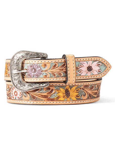 ARIAT FLORAL BROWN BELT - ACCESSORIES BELT KIDS - A1307797