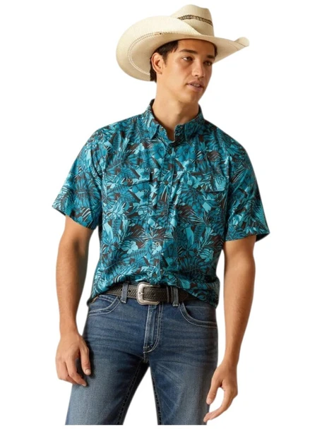 ARIAT VENTTEK BLACK BLUE PRINT - MENS SHIRT  - 10049020