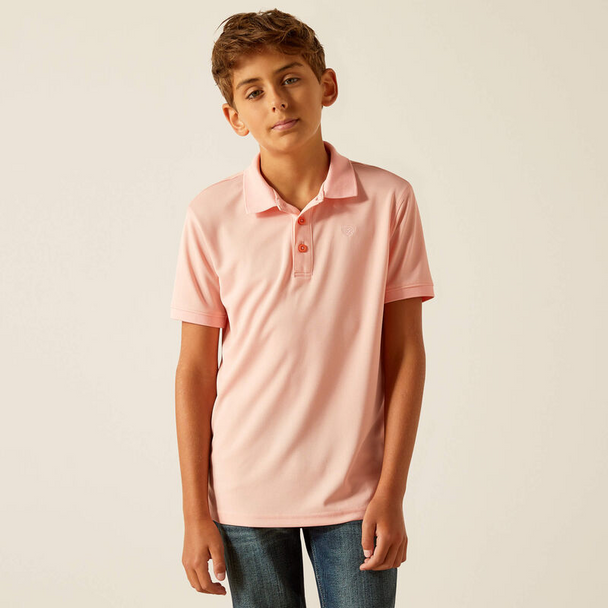 ARIAT TEK APRICOT BLUSH POLO - KIDS BOYS POLO - 10048874