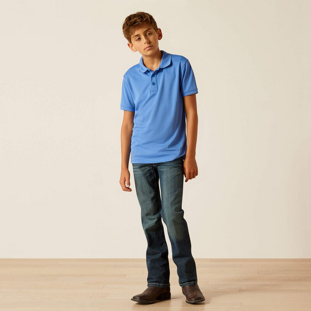 ARIAT TEK SEASCAPE BLUE POLO - KIDS BOYS POLO - 10048875