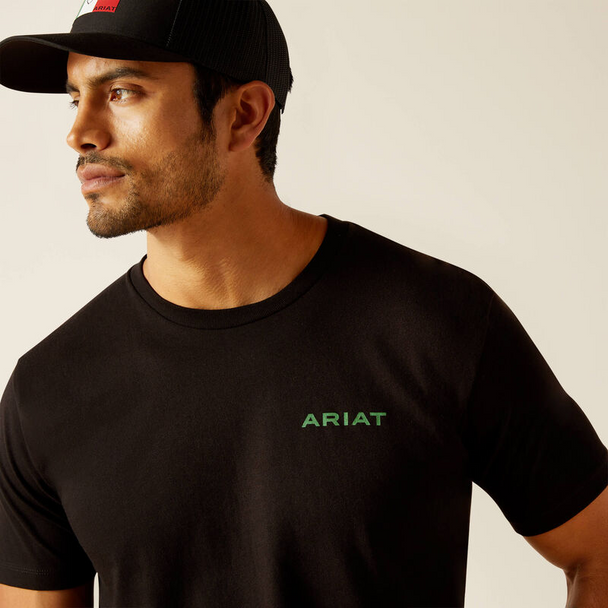 ARIAT WOODEN BADGES BLACK - MENS TEE  - 10051447