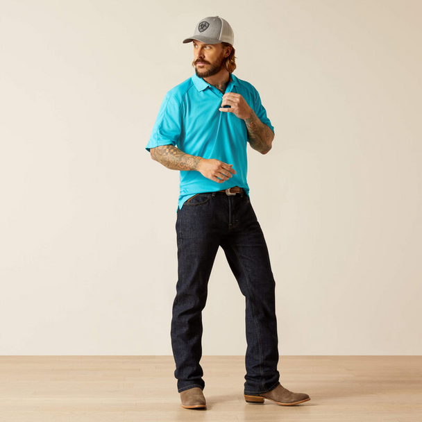 ARIAT AC POLO TURQUOISE REEF - MENS POLO  - 10048850