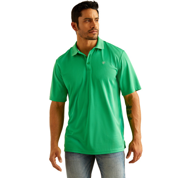 ARIAT TEK  FERN GREEN - MENS POLO  - 10048832