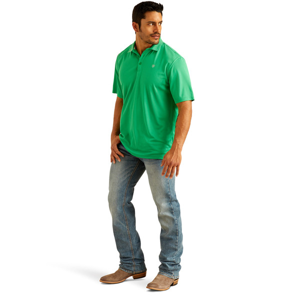 ARIAT TEK  FERN GREEN - MENS POLO  - 10048832