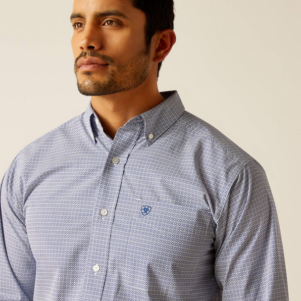 ARIAT PHIL FITTED BLUE PRINT - MENS SHIRT  - 10048387