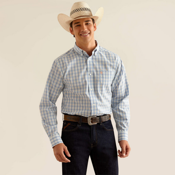 ARIAT SKY BLUE FITTED WRINKLE FREE - MENS SHIRT  - 10048400