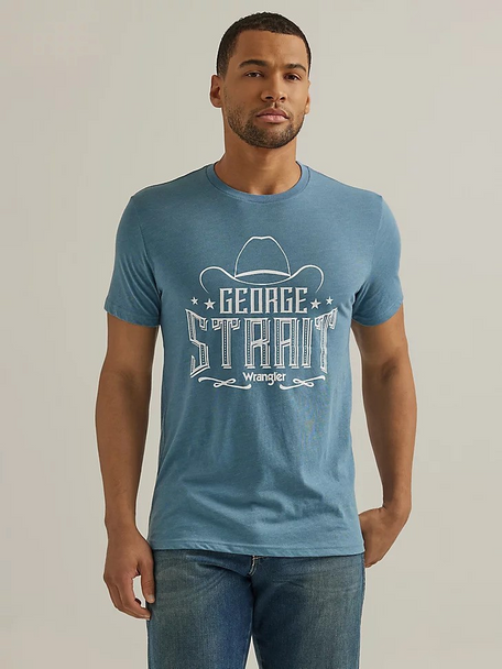 WRANGLER GEORGE STRAIT  BLUE HEATHER - MENS TEE  - 112344151