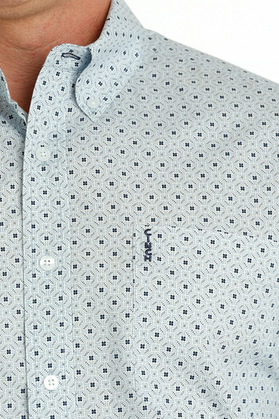 CINCH LIGHT BLUE GEOMETRIC PRINT - MENS SHIRT  - MTW1347092