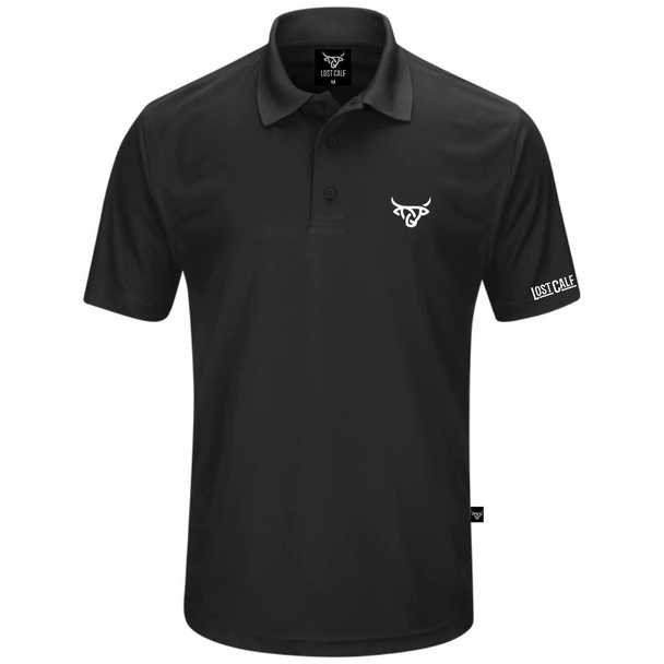 LOST CALF LC BLACK - MENS POLO  - LC BLACK