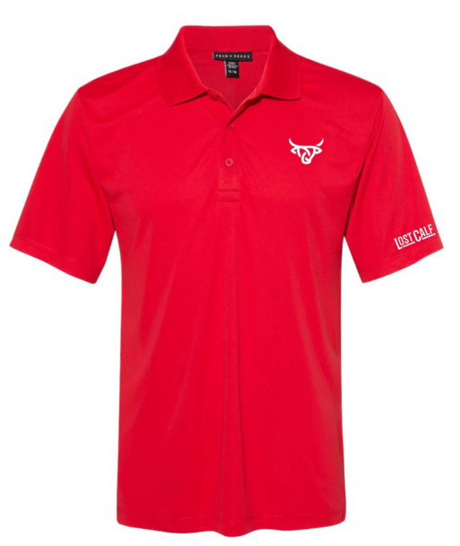 LOST CALF LC RED - MENS POLO  - LC RED