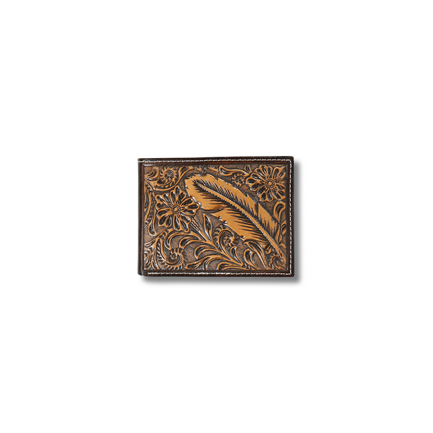 ARIAT BIFOLD FEATHER EMBOSSED BROWN - ACCESSORIES WALLET  - A3557602