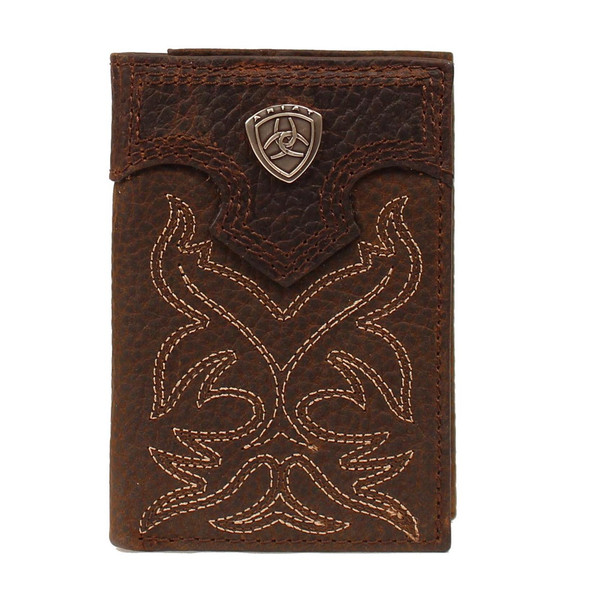 ARIAT DARK BROWN TRIFOLD WALLET - ACCESSORIES WALLET  - A3511002