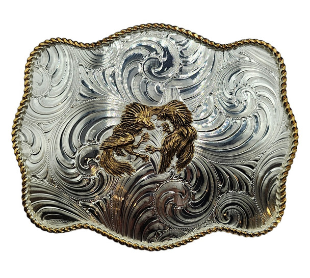 MONTANA SILVERSMITHS FIGHTING ROOSTERS GALLOS - ACC BUCKLE  - 50510-659
