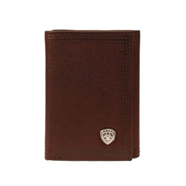 ARIAT DARK BROWN LEATHER TRIFOLD WAL - ACCESSORIES WALLET  - A35122283