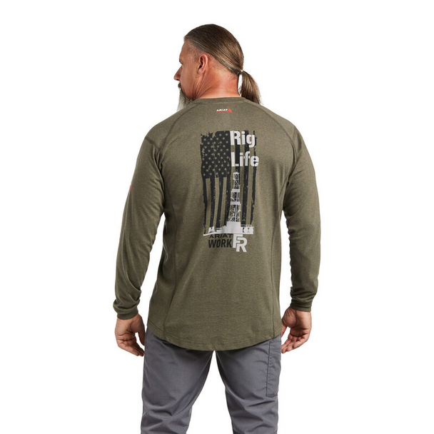 ARIAT FR AIR RIG LIFE SAGE HEATHER - FR SHIRT  - 10039430