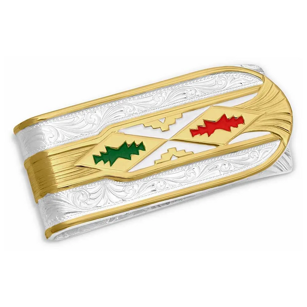 MONTANA SILVERSMITHS MEXICO RED GREEN MONEY CLIP - ACCESSORIES WALLET  - MCL5832