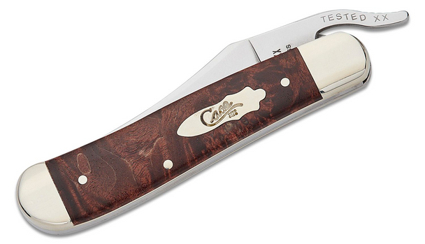 CASE BROWN MAPLE BURL WOOD - ACC KNIVES  - 64068