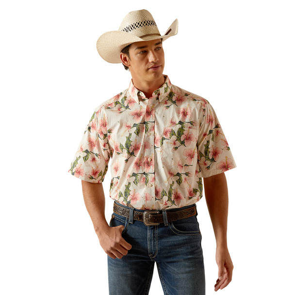ARIAT THEODORE APRICOT BLUSH PRINT - MENS SHIRT  - 10048371