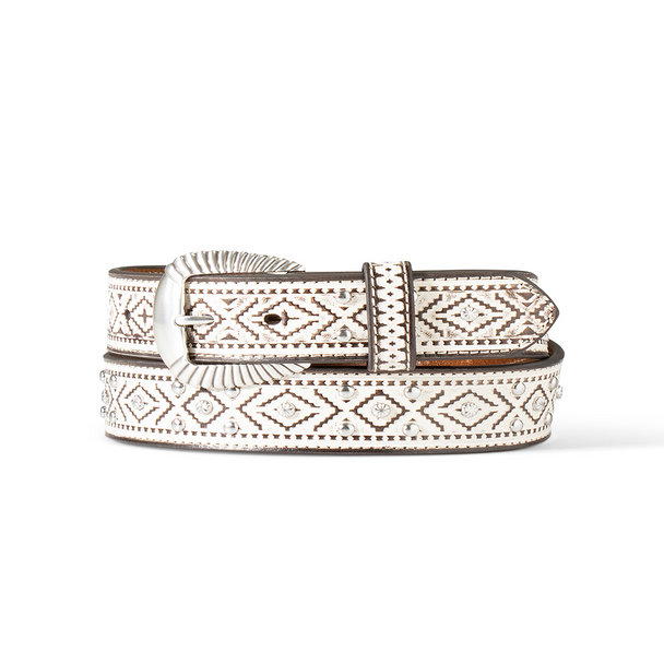 ARIAT SOUTHWEST WHITE STUD ACCENT - ACCESSORIES BELT LADIES - A1565905