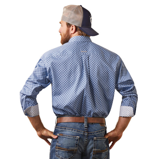 ARIAT ATLAS WRINKLE FREE BLUE PRINT - MENS SHIRT  - 10043807