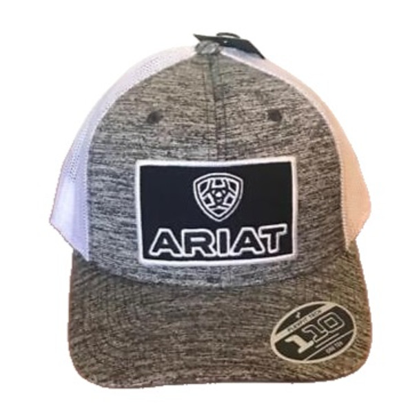 ARIAT RECTANGLE PATCH GREY WHITE - HATS CAP  - A300056009