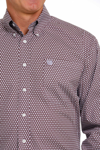 CINCH PURPLE GEOMETRIC PRINT - MENS SHIRT  - MTW1105482