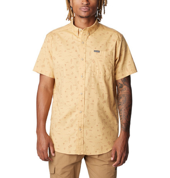COLUMBIA RAPID RIVERS PRINTED CAMEL - MENS SHIRT  - 1768931292