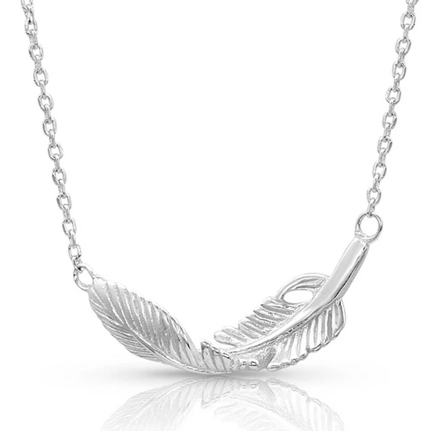 MONTANA SILVERSMITHS TURNING FEATHER PENDANT - ACCESSORIES JEWELRY NECKLACE - NC4493