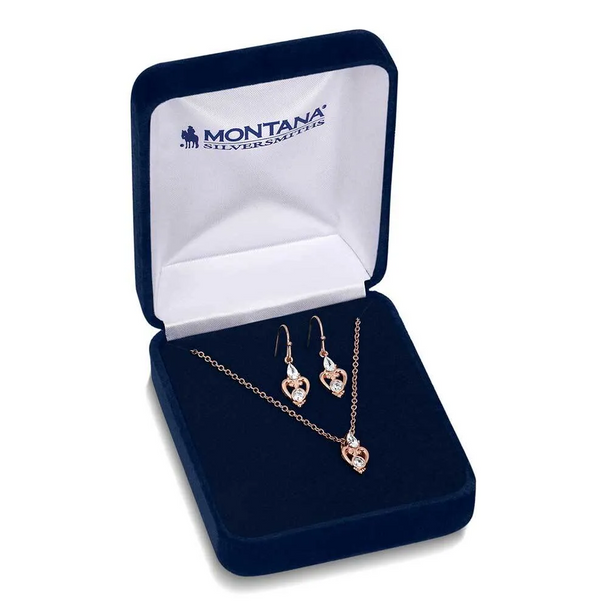 MONTANA SILVERSMITHS ROSE GOLD ELEGANT CRYSTAL SET - ACCESSORIES JEWELRY SET - JS5779