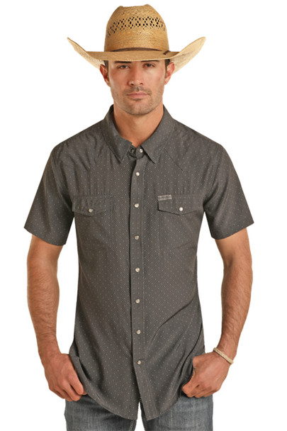 PANHANDLE SLIM WOVEN CHARCOAL PRINT - MENS SHIRT  - TMN3S03506