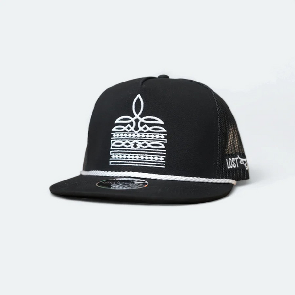 LOST CALF 3D BOOT STITCHING BLACK - HATS CAP  - RINGLE FLAT