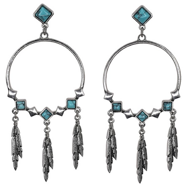 JUSTIN  DROP DANGLE STONES & FEATHERS - ACCESSORIES JEWELRY EARRINGS - 24065EJ1